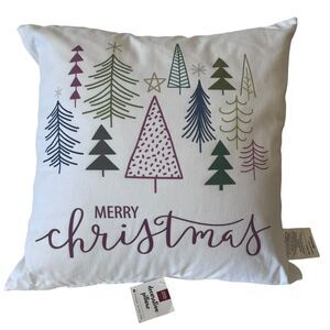 P Graham Dunn Pillow Merry Christmas Trees 17 X 17